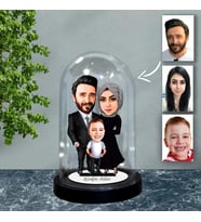 KİŞİYE ÖZEL AİLE TASARIMLI IŞIKLI KARİKATÜR FANUS BİBLO FN77