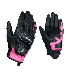 Motosiklet Kadın Eldiveni Carbon Titanium Full Koruma Deri Motorcu Eldiven Pink