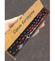 Canım Kardeşime Yazılı Ahşap Kutulu Hediye Tesbih