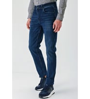 Lacivert Gabardin Pamuklu 5 Cepli Slim Fit Dar Kesim Casual Denim Pantolon 1023240152