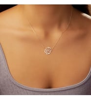 Kişiye Özel 925 Ayar Gümüş Özel Tasarım Gül Model Kolye