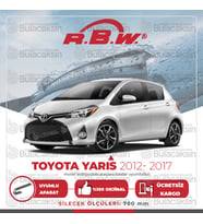 RBW Toyota Yaris 2012 - 2017 Ön Muz Silecek Takımı (Siyah)