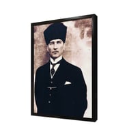 Kalpaklı Atatürk Çerçeveli Mdf Tablo