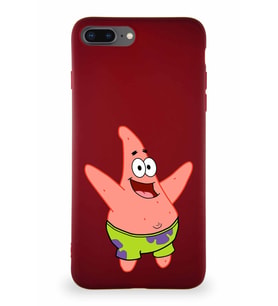 Apple iPhone 7 Plus Soft Premier Kapak Patrick Yıldız Tasarımlı Silikon Kılıf - Mürdüm (Şeffaf)