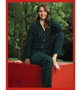 Pijamoni Kadın Süet Önden Düğmeli Likralı Pijama Takımı 17 - 1 Adet (Yeşil)