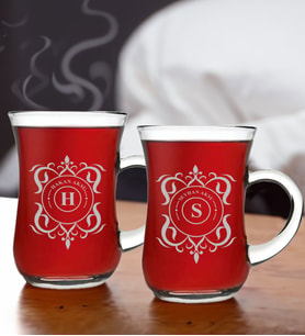 BK Gift Kişiye Özel İsimli İkili Keyif Kulplu Çay Bardağı Seti-6, Arkadaşa, Sevgiliye Hediye, Ev Hediyesi, Doğum Günü Hediyesi