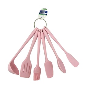 6 PARÇA KEPÇE SİLİKON SETİ 21 cm (Pembe)