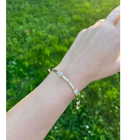 14K Sıralı Taşlı Bileklik