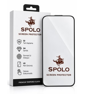 SPOLO iPhone 17 5D Tam Kaplayan Ekran Koruyucu – Tam Ekran Kaplama, Çerçeve Uyumlu Koruyucu Cam