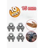 Çelik Halat Klemensi A Tipi 15 mm (10 Adet) (Çok Renkli)
