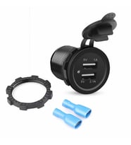 12V Dual USB Araç Şarj Soketi 5V 1A 2.1A Çift USB Ledli Su Geçirmez Şarj Adaptörü Oto
