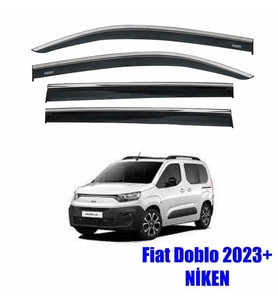 Fiat Doblo Kromlu Cam Rüzgarlığı Niken 2023+ sonrası uyumlu (Beyaz)