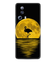Xiaomi Mi 13 Lite Kılıf Silikon Desen Özel Seri Ay ve Flamingo 1775