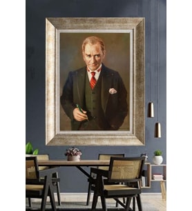 Gümüş Çerçeveli Atatürk Tablo ds451