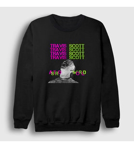 Presmono Unisex Siyah Sky Astroworld Travis Scott Sweatshirt