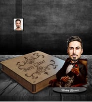 Kişiye Özel Babalar Günü Godfather Baba Karikatürlü Ahşap Biblo Kutulu Model-5