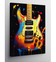 Kanvas Tablo Renkli Elektro Gitar