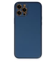 Pilelistore   iPhone 12 Pro Max Kılıf Coco Deri Silikon Kapak - Açık Mavi
