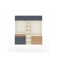 Arges Dolap 11 Raflı 4 Çekmeceli 2 Askılı 220x30x243 Aytaşı-Antrasit/Çam