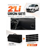 PEUGEOT 3008 EKRANSIZ (2010-2015) Uyumlu Torpido Örtüsü + Tay Tüyü Bagaj Çantası Seti - Siyah