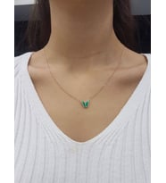 Kelebek Lazer Mineli Minimal Kolye (Karışık)