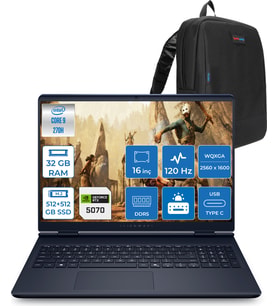 Dell Alienware 16 Aurora Intel Core 9-270H Aı 32GB GB 512GB SSD+512GB 8GB/RTX5070 Gddr7 115W 16" 2.5k 2560 x 1600 Wqxga 120Hz  Freedos Taşınabilir Bilgisayar WAC16250-C932157F10+ZETTAÇANTA