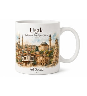 Uşak Şehir Anısı Fotoğraflı Kupa Bardak Hatıra Hediye
