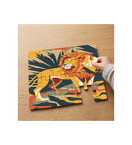 Afrika Aslanı Tasarımlı 24 Parça Ahşap Çocuk Puzzle MPK0809