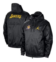 Nike Jordan Los Angeles Lakers Woven Loose Fit Jacket Erkek Kapüşonlu Bol Kesim Dokuma Spor Ceket Siyah