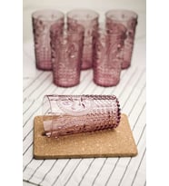 Akrilik Mürdüm 6'lı Uzun Bardak & Su Meşrubat Bardağı 750 ml ( Büyük Boy & Cam Değildir )