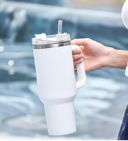 Pipetli Çelik Termos 1180 ml (Beyaz)