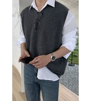 Erkek V Yaka Oversize Süveter