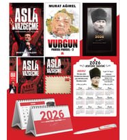Asla Vazgeçme - Ayraç - Kartpostal - Poster - Vurgun - Parsel Parsel 2 -  2026 Ajanda Komutan - Kalpaklı Ahşap Duvar Takvimi - Masa Takvimi