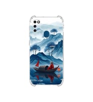 PrintiFy Samsung Galaxy M30s ile Uyumlu Simya Serisi Sonsuz Akış Tasarımlı Uv Baskılı Köşe Korumalı Antişok Kılıf