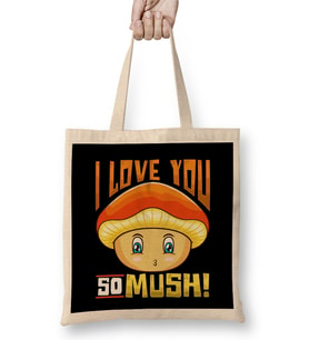 Cute & Funny I Love You So Mush! Mushroom Pun Bez Çanta Uzun Saplı