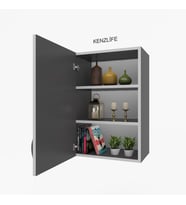 Kenzlife mutfak dolabı irem  060.060.32 gri  2 raflı kapaklı  ofis banyo kiler evrak kitaplık