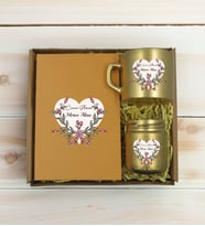 BK Gift Kişiye Özel İsimli DTF Anne Temalı Gold Defter & Kahve Fincanı & Mum Hediye Seti-5, Anneye Hediye, Anneler Günü Hediyesi