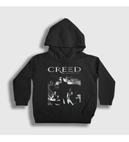 Presmono Unisex Çocuk Siyah Weathered Müzik Creed Kapüşonlu Sweatshirt 530352tt
