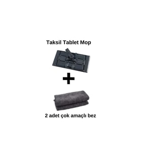 Pratik ve şık Tablet Mop Çift Seti, Antrasit, Hediye Bezlerle