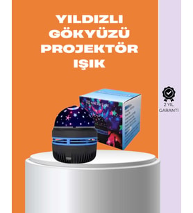 Galaxy Projektör – 360° Dönebilen Gece Lambası, Dekoratif Ambiyans Işığı
