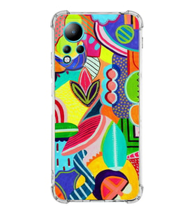 PrintiFy İnfinix Note 11 Uyumlu Retro Color 6 Baskılı Şeffaf Köşe Korumalı Antişok Kılıf