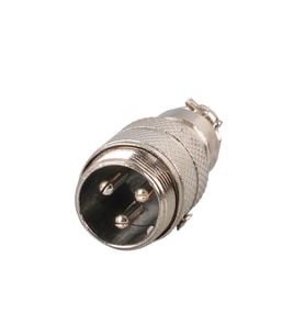 Ayt Mayk GX16-3 Pinli Metal Erkek Konnektör Jack Soket M16 16mm Çap Vida Dişli