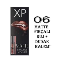 XP Matte Lip Gloss 06 Fırçalı Mat Ruj + Dudak Kalemi