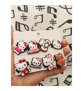 Hello Kitty  Terlik Süsü Jibbitz Aksesuarı 8 Adet Hediyelik Aksesuar (Çok Renkli)