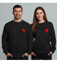 Sevgililer Günü Özel Kombin, 2 Ürün Bisiklet Yaka Sweatshirt (Siyah)