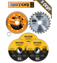 5'lı Disk seti 125x22,23 Metal+Seramik+Ahşap 5 parça (Sarı)