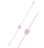 Yonca Tasarım Zirkon Taşlı Rose Kaplama Gümüş Kadın Bileklik 201025126