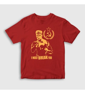 Presmono Unisex Çocuk Kırmızı Soviet ivan Drago Film Rocky T-Shirt 250360tt (Kırmızı)
