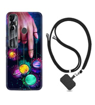 Tecno Spark 6 6 Go 8C 8 Pro 7 7 Pro Kılıf Boyun Askılı Silikon Finger planet 1740