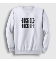 Presmono Unisex Beyaz Fuck Off Katlamalı Gizli Yazılı Sweatshirt 342820tt (Beyaz)